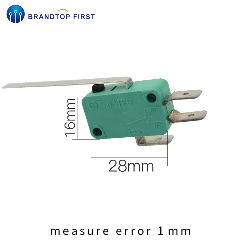 Micro Limit Switches 16A 250V 125V 6.3mm 3 Pins SPDT Micro Switch Arc Roller Lever Touch Switch Microswitch