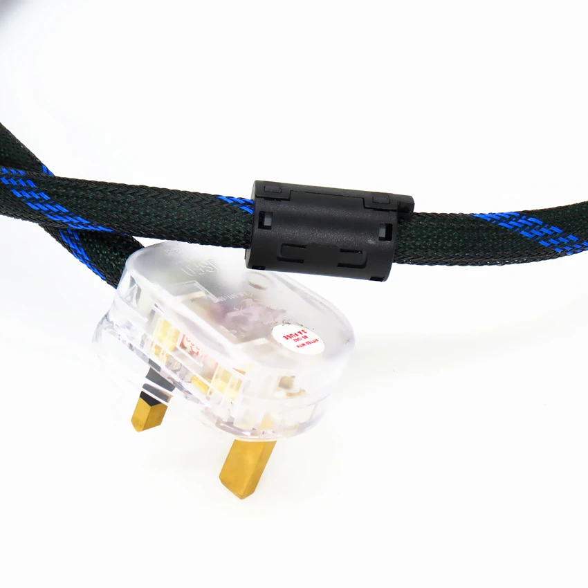 Britain Electric plug Power supply cable 4N OFC HIFI Power cable Anti-interference Home sound device audio line Extension Socket