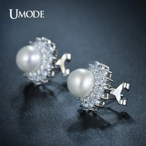 UMODE Elegant Synthetic Pearl Earrings for Women French Clip Stud Earrings Wedding Jewelry For Women Retro Brand Brincos UE0161B