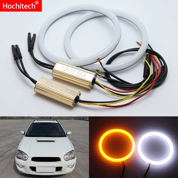

White & yellow Dual and only white color Cotton LED Angel eyes kit halo ring DRL Turn signal light for Subaru Impreza 2002-2005