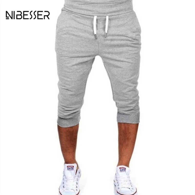 NIBESSER повседневные мужские шорты для фитнеса хлопковые тонкие шорты для тренировок и бега однотонные серые трусы на верёвочках мужские брюки для фитнеса