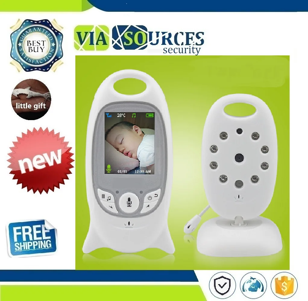 

Wireless Video Baby Monitor 2.0 inch Color Security Camera 2 Way Talk NightVision IR LED Temperature Monitoring with 8 Lullaby