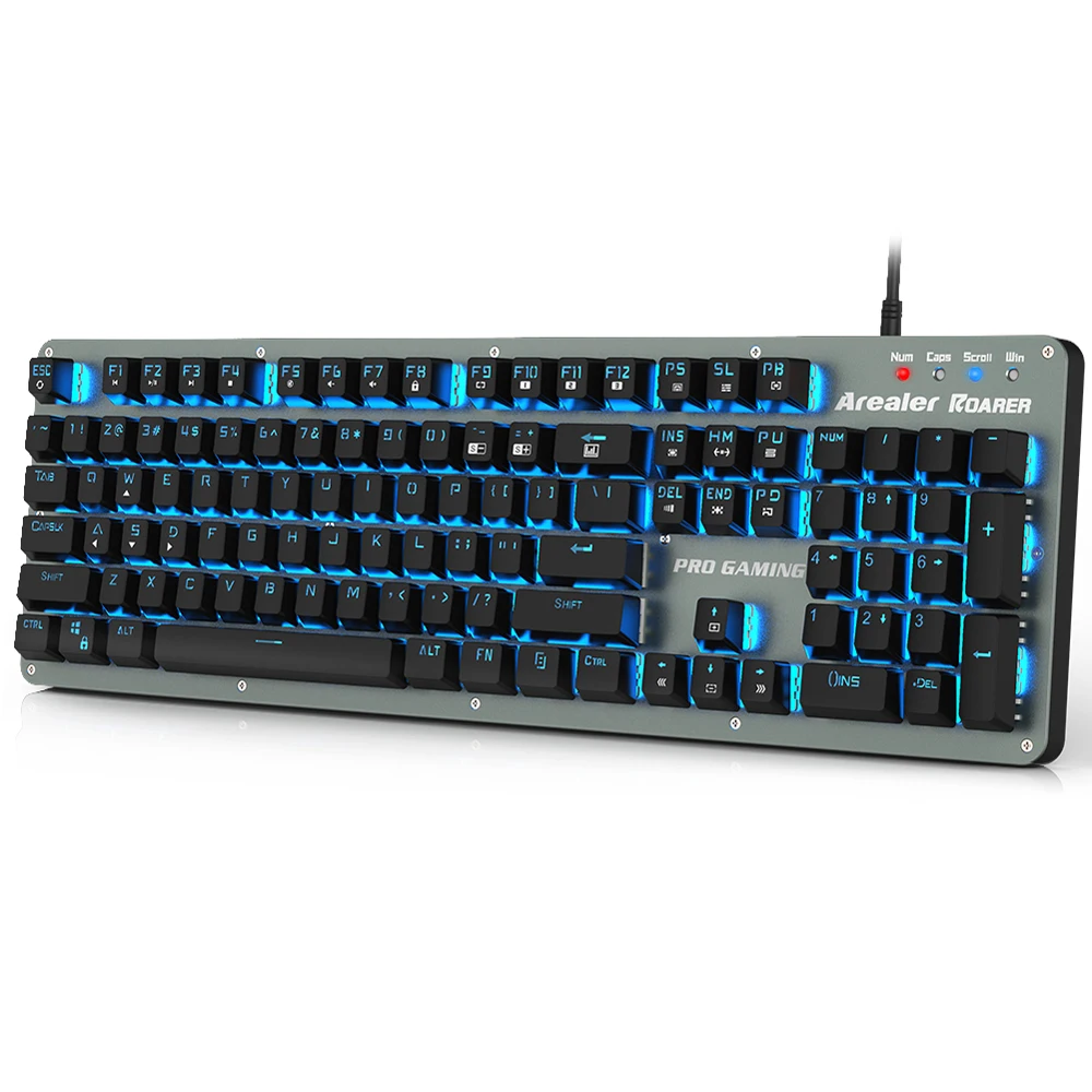 

Arealer Roarer 104 Keys Mechanical Keyboard RGB Blue Switches Gaming PC Computer Keyboards Anti-ghosting LED Backlight for LOL