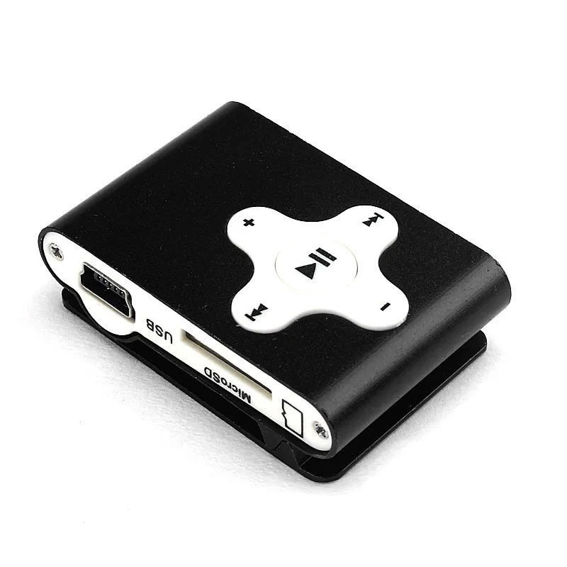 Черный Mosunx Hifi мини клип металлический USB MP3-плеер Поддержка Micro SD TF карта Музыка Медиа скачать - Цвет: Черный