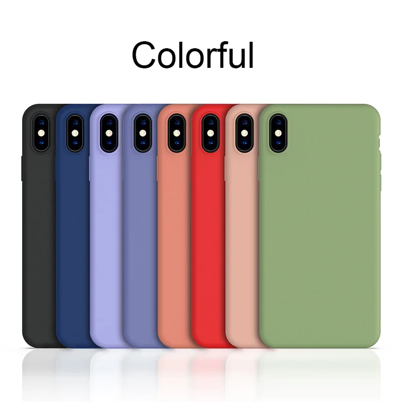 Роскошный чехол из жидкого силикона для iPhone 11 Pro Max XS XR X 10 6 S 7 8 Plus 6Plus 7Plus мягкая