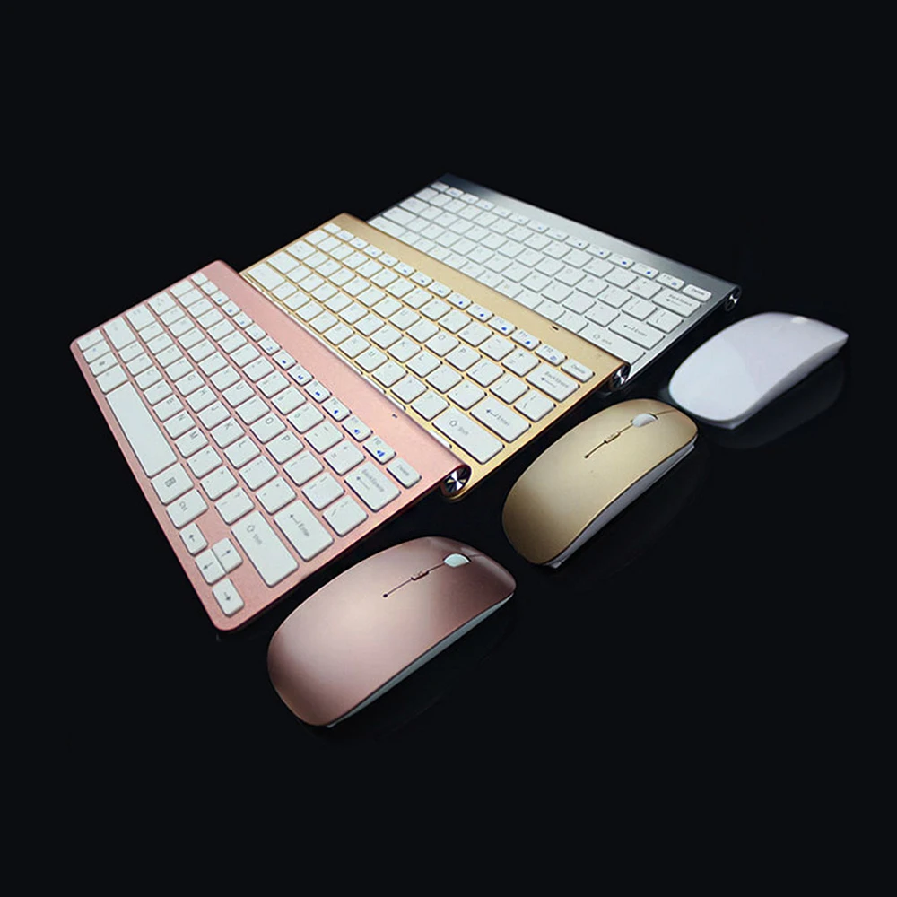 Mini Wireless Thin Keyboard and Mouse Combo quiet Compact Keyboards and Mouse Combo For Laptop