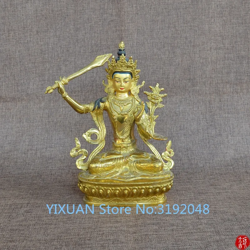 

TNUKK Brass Antique Gold sword Buddha Shakya Mani Buddha bronze ornaments of Mani.