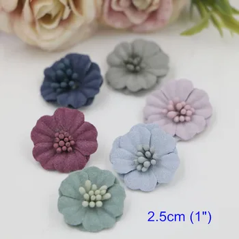 

20 Pcs Petite Microfiber Flowers,2.5cm (1") Handmade Flowers For Decoration,Baby's Hairpin Flower Supplies,Boutique Supplies