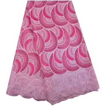 

Pink Color African Cotton Swiss Voile Lace Fabric 2018 High Quality Voile Lace Cotton Africa Lace Fabric S1333