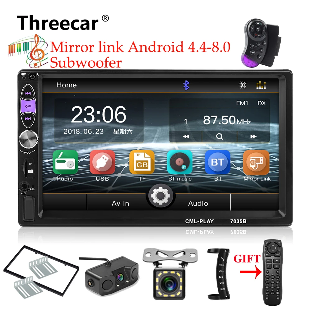 

Mirror link Phone Android 8.1 subwoofer Bluetooth USB Audio Stereo 2din Car Multimedia Player Autoradio MP5 Double Din Car Radio