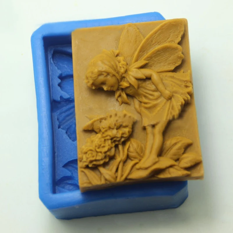 

5 Style Fairy Fairy with dragonfly angel flower 3D resin clay silicone molds DIY handmade soap mold silica gel mould