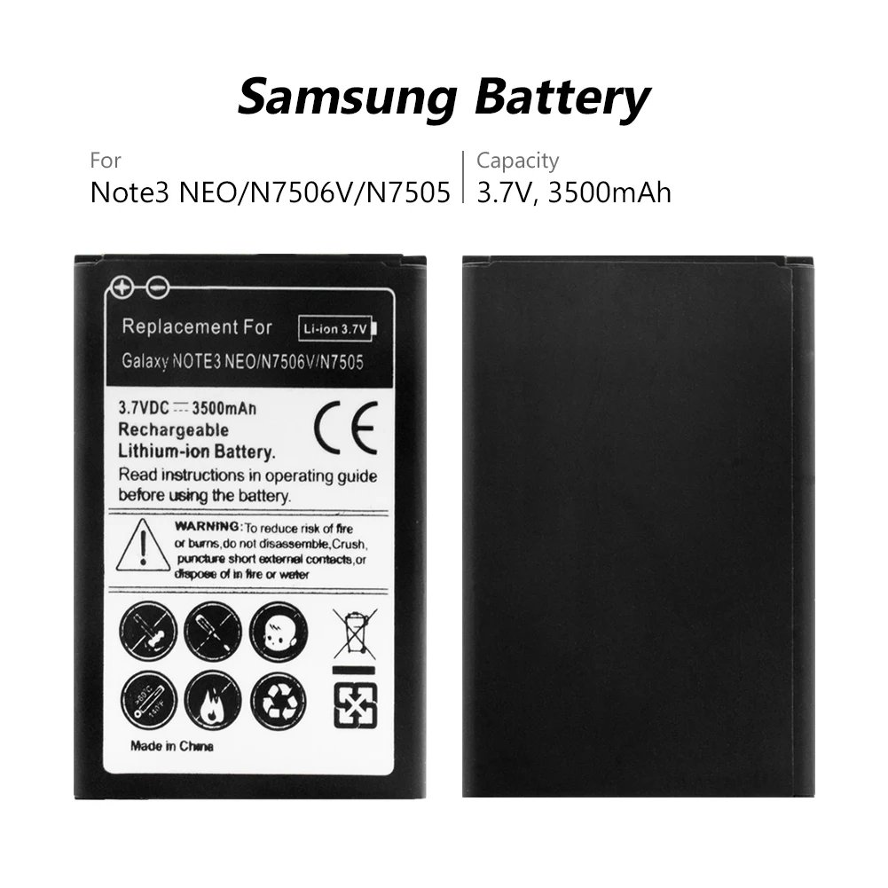 YCDC 3,7 V литий-ионный аккумулятор 3500mAh Сменный аккумулятор для SAMSUNG GALAXY Note 3 Mini Note 3 Neo SM-N750/N7502/N7505/N7506/N7507