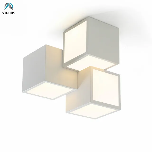 Cut Price Modern Creative 3 Cubes Light Led Luminaria Ceiling Light Paint White / Black Metal Remote Control Dimmable Led Ceiling Lamp Cut Price Modern Creative 3 Cubes Light Led Luminaria Ceiling Light Paint White / Black Metal Remote Control Dimmable Led Ceiling Lamp