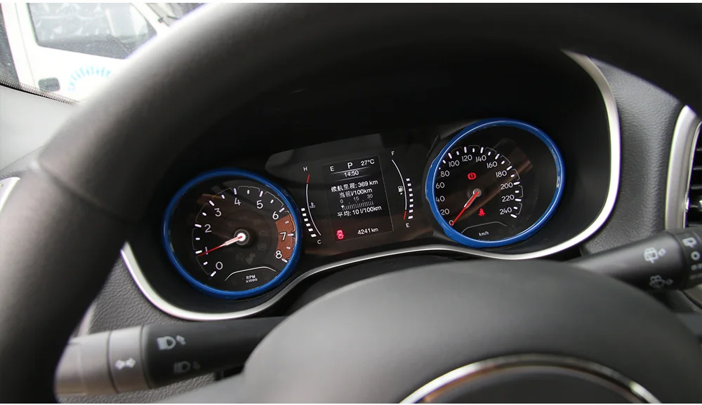 Estilo do Carro Apto para Jeep Shineka Painel Decoração Anel Instrumet Capa Guarnição Quadro Etiqueta Compass 2020 Acessórios Interiores 13 Cheap Molduras interiores