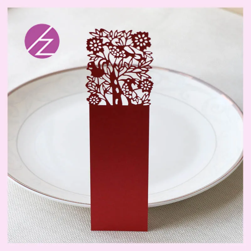  100Pcs Romantic Wedding Party Invitation Delicate Carved Pattern Party favors Gift Pearl Paper Colo - 32839588691