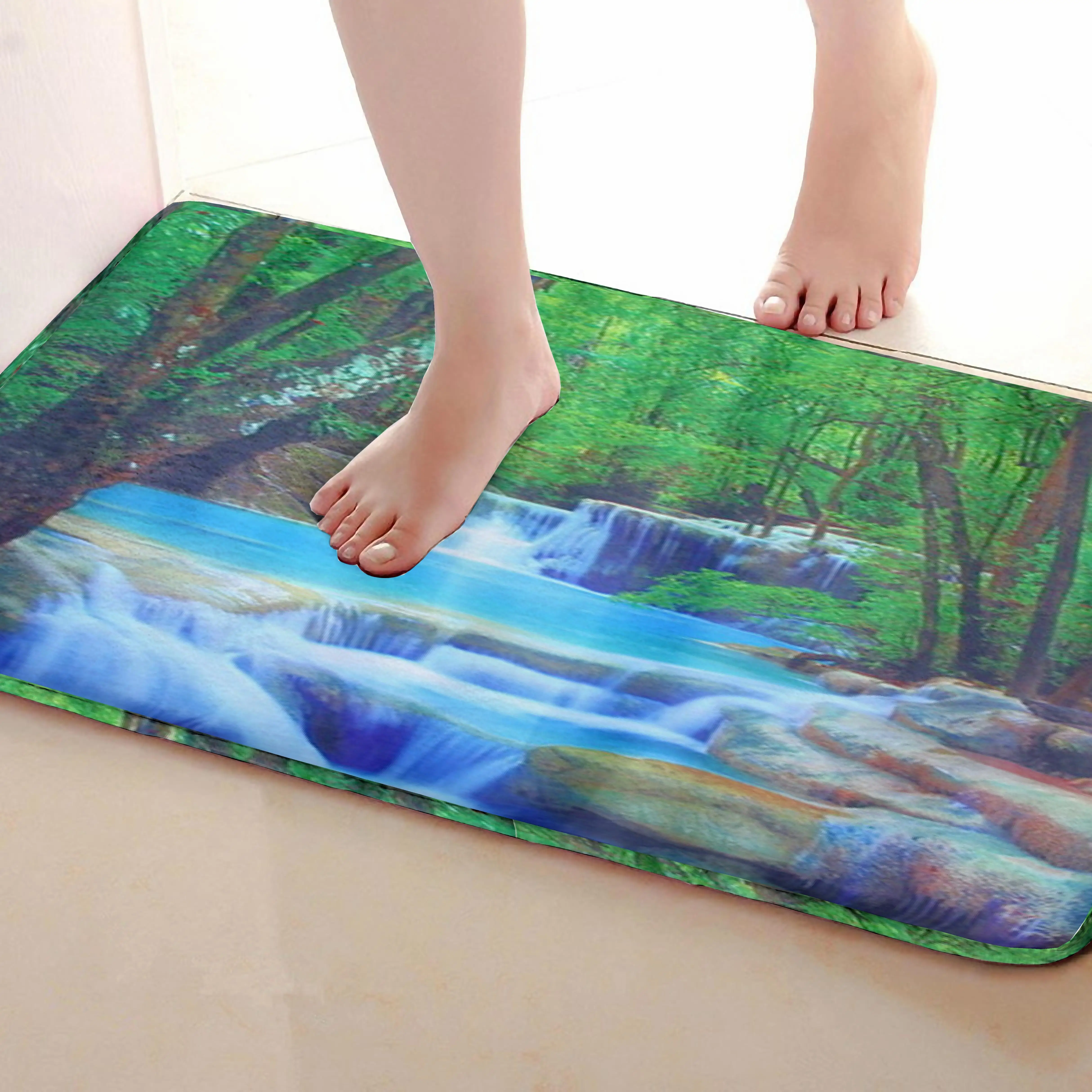 Водопад Стиль Ванная комната Коврики, забавные Нескользящие Для ванной Коврики, Занавески для душа Интимные аксессуары, Коврики Чинг вашей душе Шторы