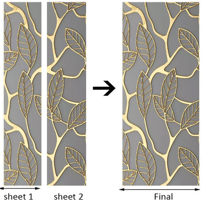 Фото обои 3D стерео Золотые листья двери стикеры гостиная спальня Современное Абстрактное Искусство домашний декор креативный DIY Наклейка Фреска