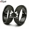 Lovers' Ring Black Color Couple Ring Stainless Steel Wedding Forever Together Ring for Women and Men Promise Jewelry ► Photo 1/5