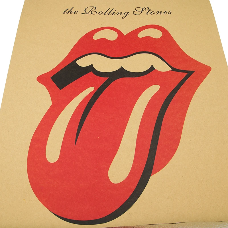 DLKKLB большой язык музыка Rolling Stones рок группа крафт-бумага Бар плакат наклейки на стену Ретро плакат декоративной живописи 51x36cm