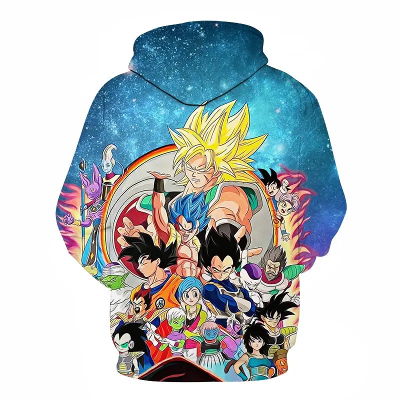 Fashion Seven Dragon Ball Personality Dragon Ball Fury Z Dragon Ball Prince Pullovers 3D Digital Printed Pocket Pullovers