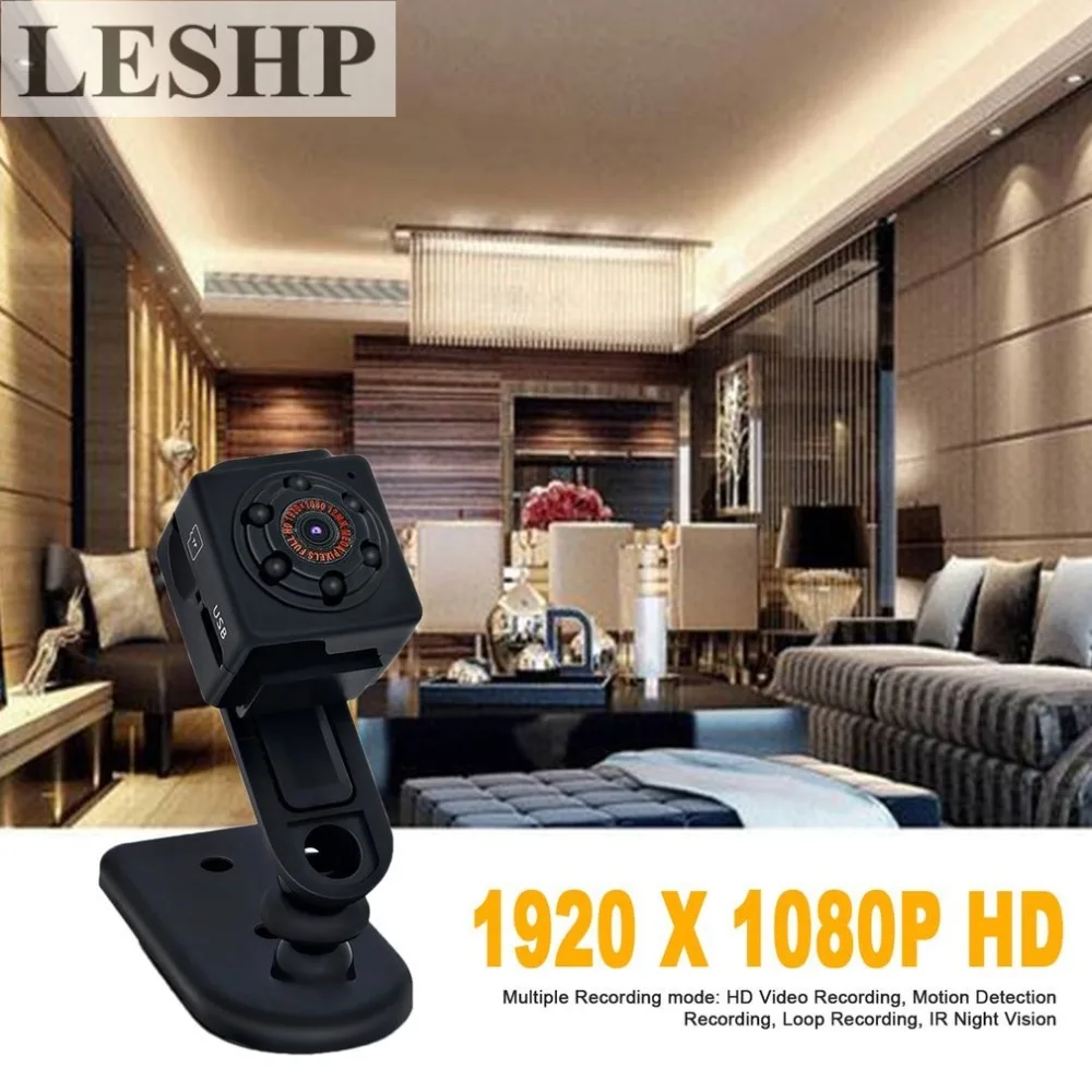 

LESHP Mini Cam Portable Security Camera Motion Detection 1080P HD Video Surveillance Camcorder IR Night Vision Loop Recording