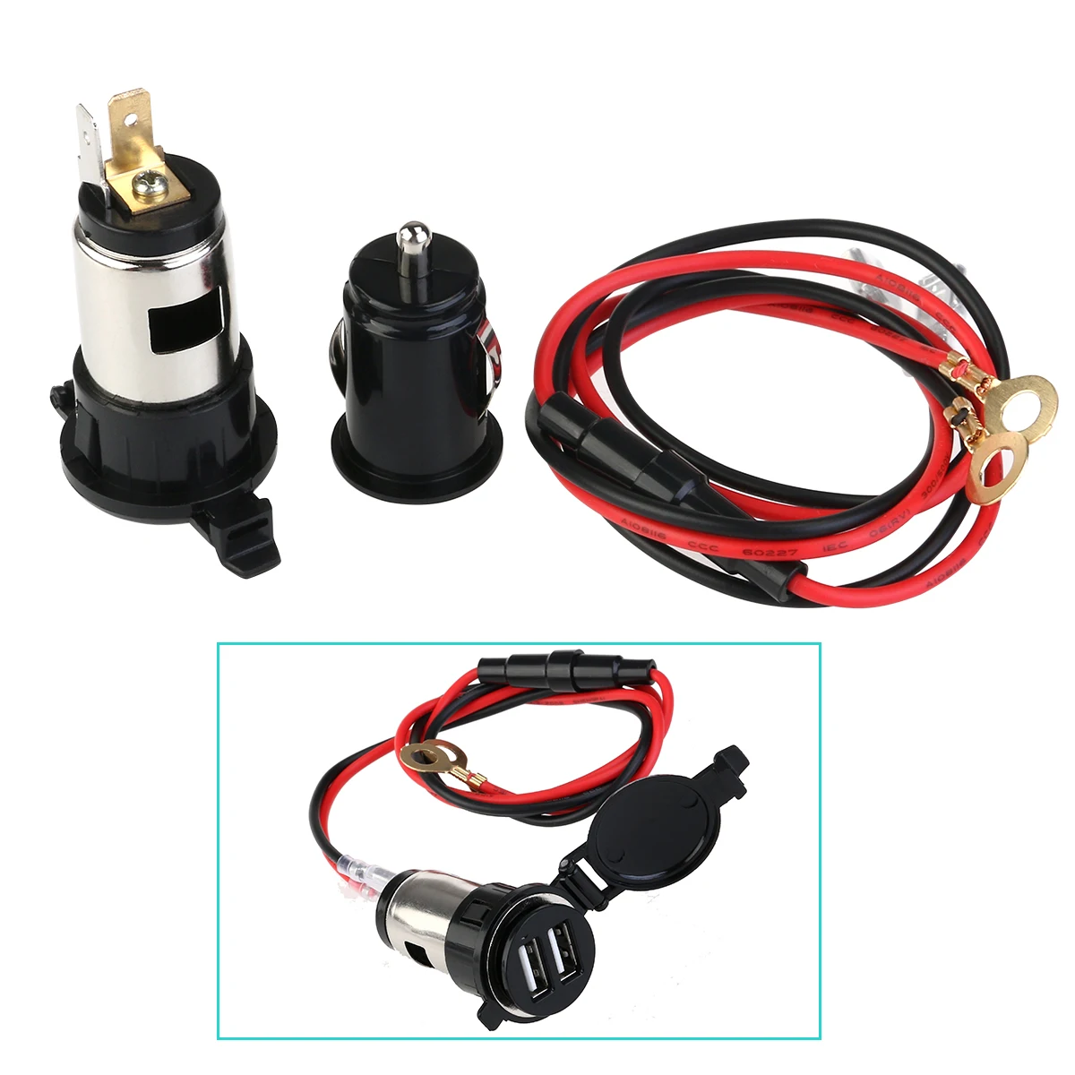 Водонепроницаемый 12V 120W мотор женский прикуриватель розетка двойной Переходник
