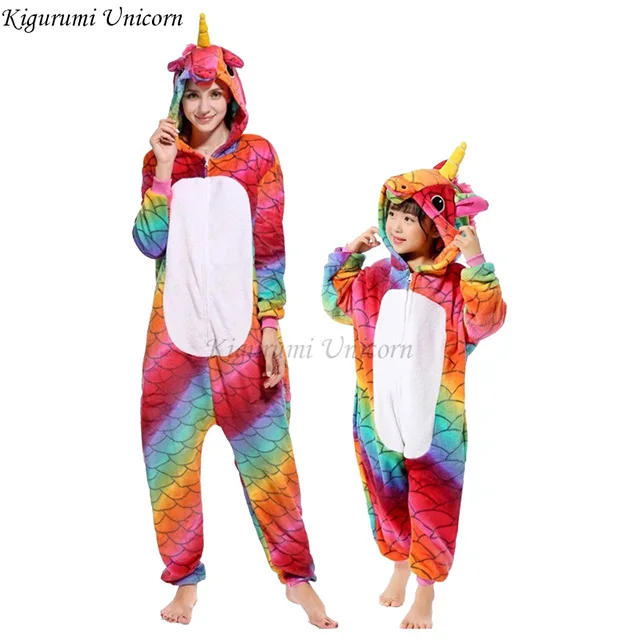 Boys Girls Pajamas Sets Kigurumi Unicorn Pajamas For Women Men Onesie Adults Animal Panda Stitch Sleepwear Cosplay Pyjamas Kids - Цвет: Серебристый