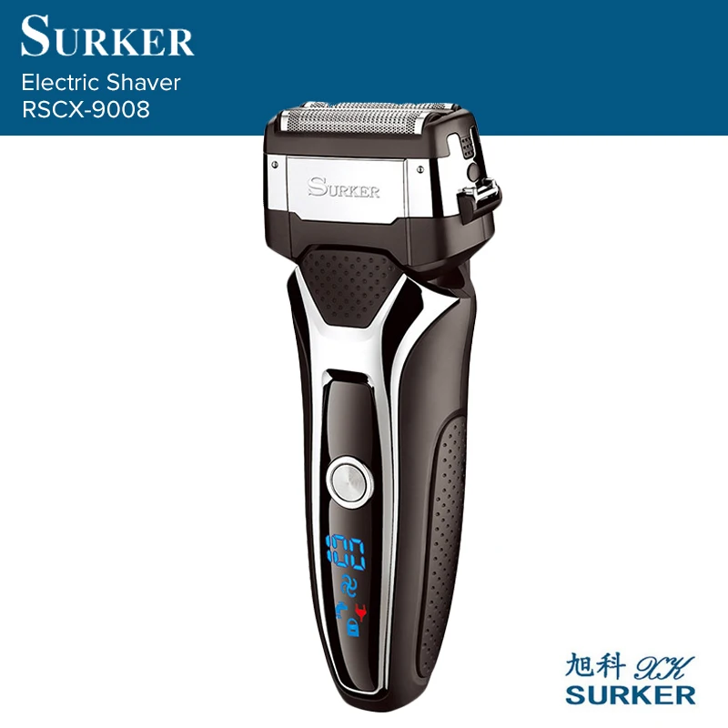 

SURKER RSCX-9008 Electric Shaver Razors LCD Washable Rechargeable Reciprocating Men Beard trimmer EU Plug Father 's Day Gift