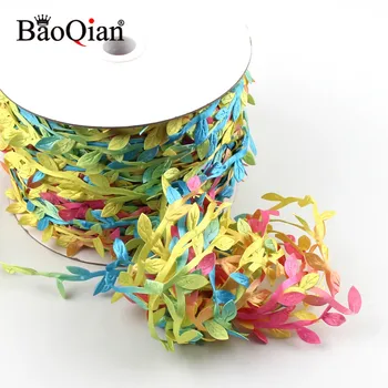 

10 Meter Leaf-Shaped Handmake Silk Artificial Green Leaves For Wedding Decoration DIY Wreath Gift Scrapbooking Craft Fake Flower