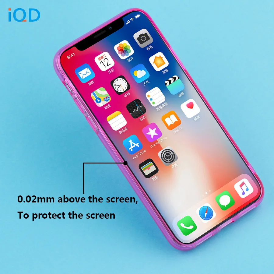 IQD Цвет ТПУ чехол для iPhone X 8 7 6 6s Plus Бампер Мягкий Прозрачный чехол для Apple IPhone X 6 6s 7 8 Plus против царапин