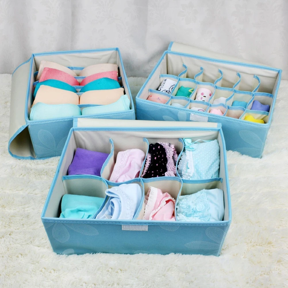 3pcs Foldable Drawer Dividers Closet Organizers Lingerie Bra Underwear