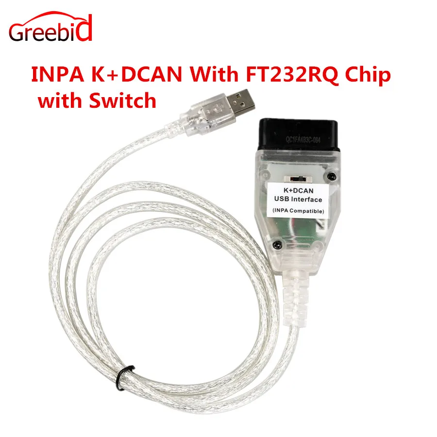 High Quality for BMW INPA K+CAN With FT232RQ Chip with Switch Works for BMW with 8 pin and with K-LINE protocol