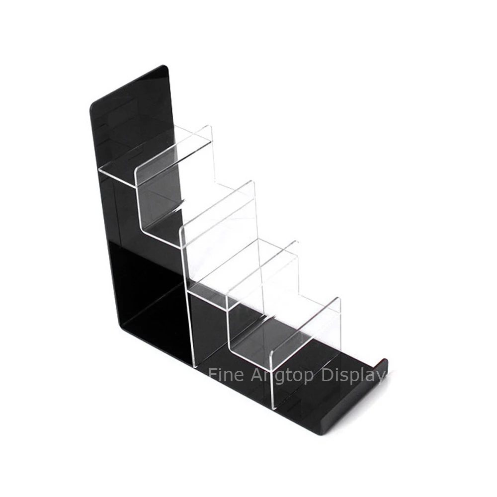 5-tier Clear And Black Acrylic Wallet Rack Purse Jewelry Display Stand Sunglasses Cosmetic Holder