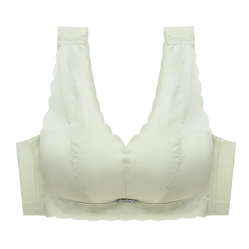 

Beauty back wire free underwear female ring bra thin section vest type small chest no trace large size solid color underwear 6