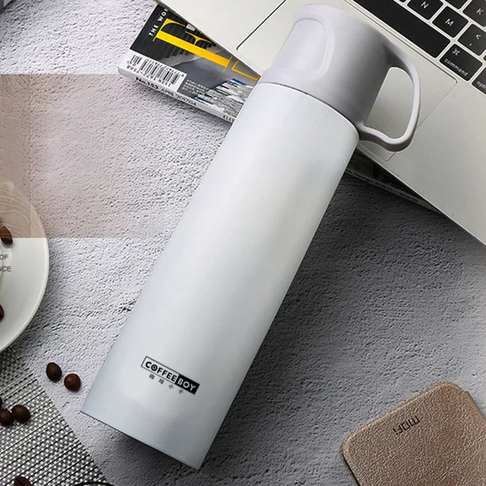 Термокружка coffee Boy 500 мл с крышкой, термосы из нержавеющей стали для чая, Термокружка для женщин