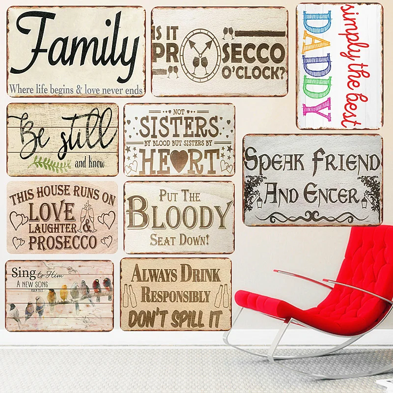Best Daddy Plaque Vintage Metal Signs Bar Pub Decorative Plates