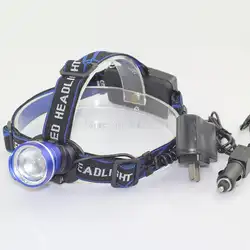 Масштабируемые светодиодный налобный фонарь лампы XML T6 фары фонарик фокус светодиодный hoofdlamp фар + Автомобильное зарядное устройство ЕС AU