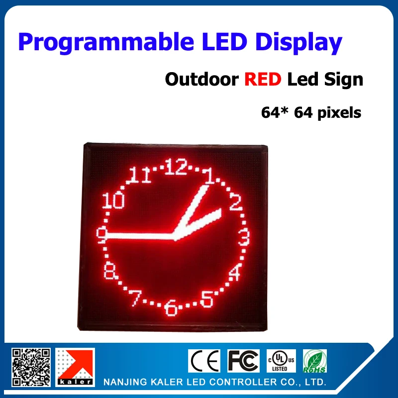 

Outdoor Red Color LED Sign Display Programmaable Led Display Board 72*72cm Red LED Sign