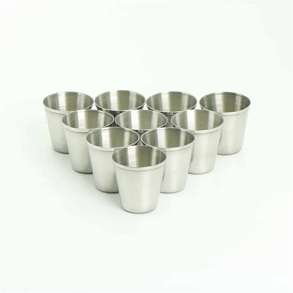

Stainless Steel 10pcs/set Polished Mini 30ml Silver Wine Drinking Shot Glass Barware Cup