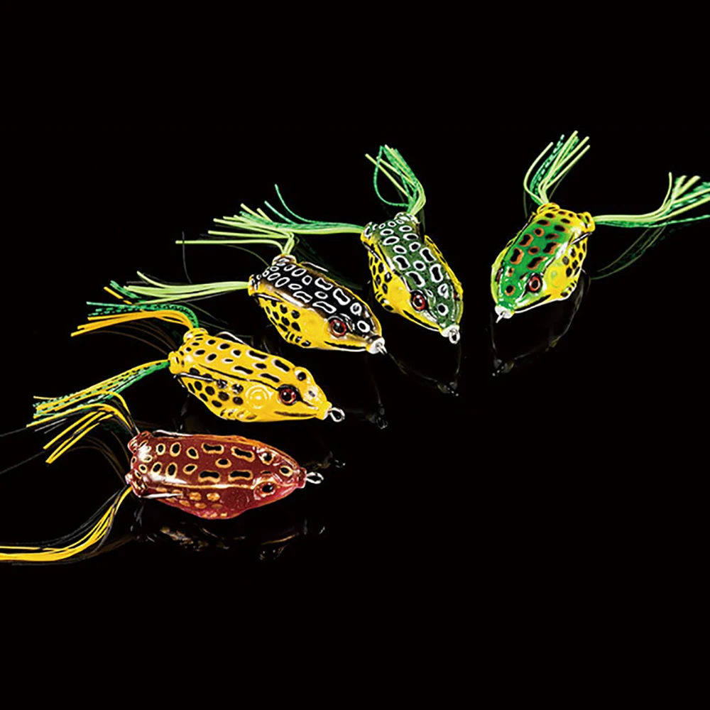 

5Pcs/lot Frog Fishing Lure Soft Plastic Bait Top water Crankbait minnow popper tackle Bass snakehead catcher baits set Bionics