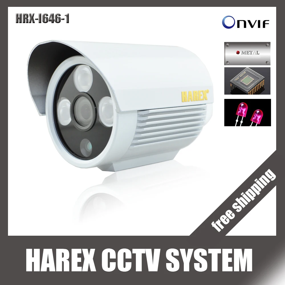 1280*720P 1.0MP array leds IP Camera ONVIF Waterproof IR CUT Night Vision Plug and Play with bracket, free shipping