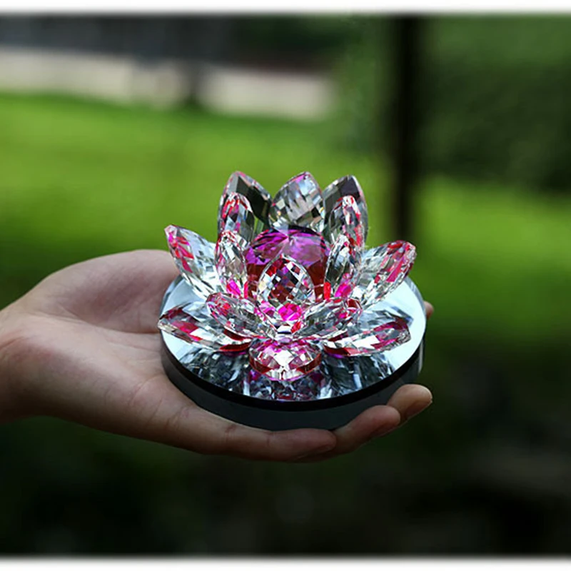 Free Shipping wedding favors colorful crystal lotus car perfume bottle for gifts