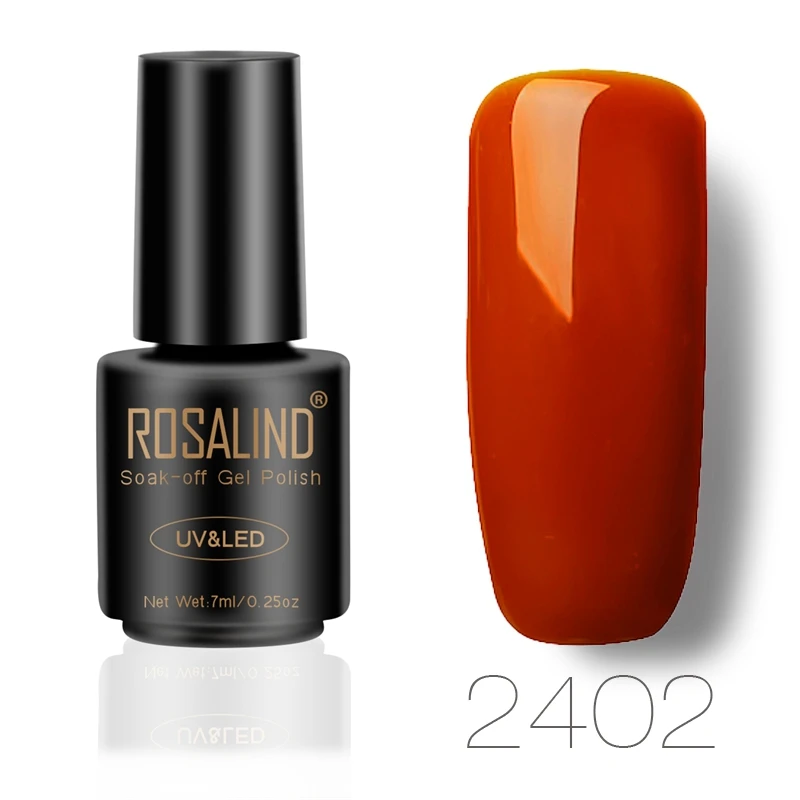 ROSALIND гель 1S оранжевый цвет серия гель лак 7 мл дизайн ногтей Маникюр УФ светодиодный Полупостоянный замачивающийся гель лак для ногтей - Цвет: RA2402