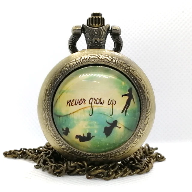 new Fashion The Peter Pan Never Grow Up Quartz Pocket Watch Analog Pendant Neckl new Fashion The Peter Pan Never Grow Up Quartz Pocket Watch Analog Pendant Neckl