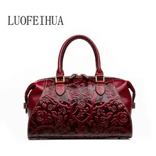 Кожаная женская сумка Новая роскошная оригинальная сумка через плечо в этническом стиле с тиснением брендовая дизайнерская сумка