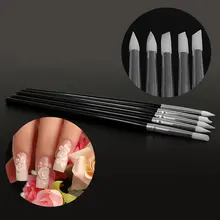 Nail Brush 5 Pcs/Set Professional Gel Nails Pen Brushes Soft Silicone Emboss Pen Brush Set for Manicure Tool
