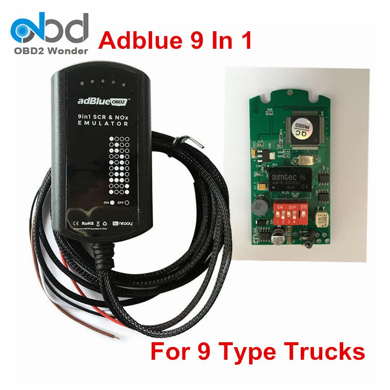 2018 Adblue Эмулятор 9 в 1 Евро 4 5 Ad blue инструмент эмуляции обновление 7 8 OBD2 сканер для