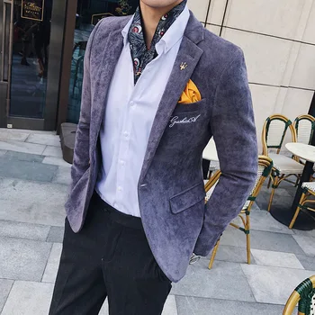 

Autumn and winter new wave male Korean version of the self-cultivation casual suit men's jacket British wind corduroy small suit