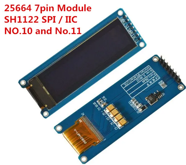 12832 2,08 дюймовый дисплей SSD1307 PM OLED 256x64 SH1122 7pin 4-провод SPI 3-провод SPI I2C белого и синего цветов на выбор, с адаптером PCB