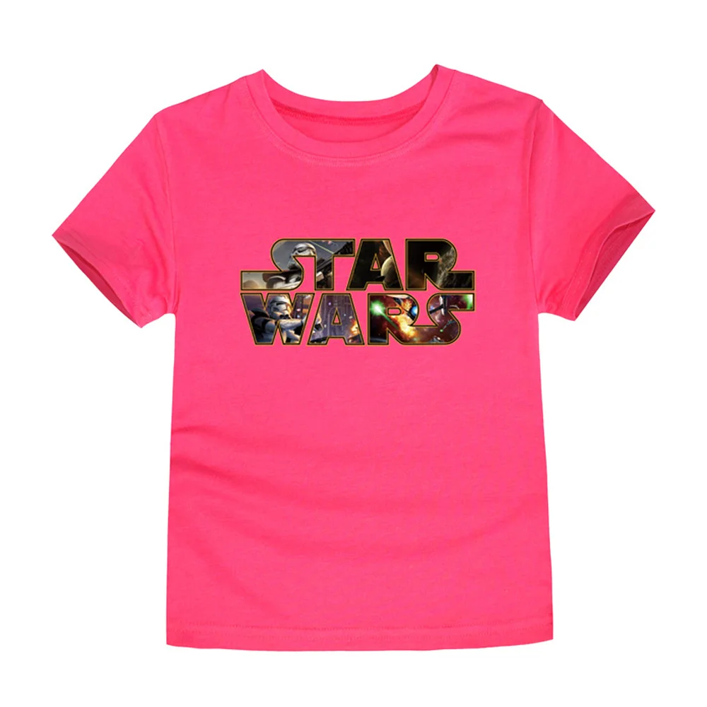 TINOLULING/Детская футболка с принтом «Звездные войны» летняя футболка с короткими рукавами для мальчиков и девочек футболки для малышей, топы для детей возрастом от 2 до 14 лет